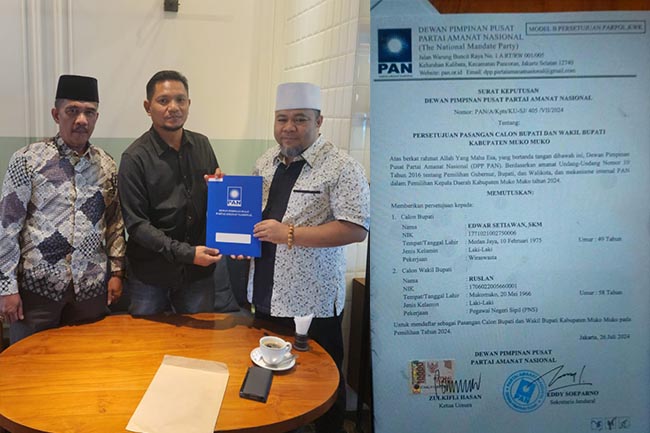 PAN Secara Resmi Sudah Keluarkan Mandat Untuk Calon Bupati Mukomuko