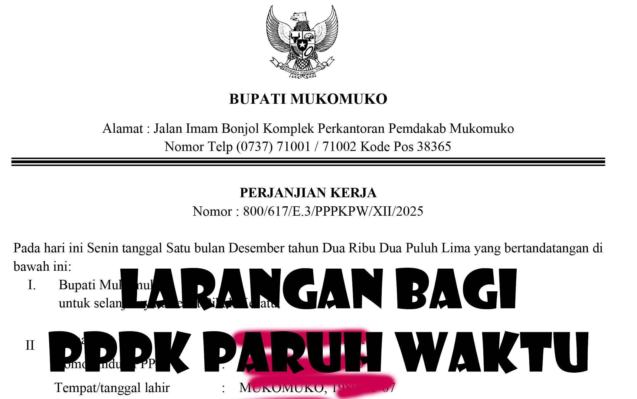 Larangan Bagi PPPK Paruh Waktu, Jika Melanggar Bisa Dipecat Atau Kontrak Tidak Diperpanjang