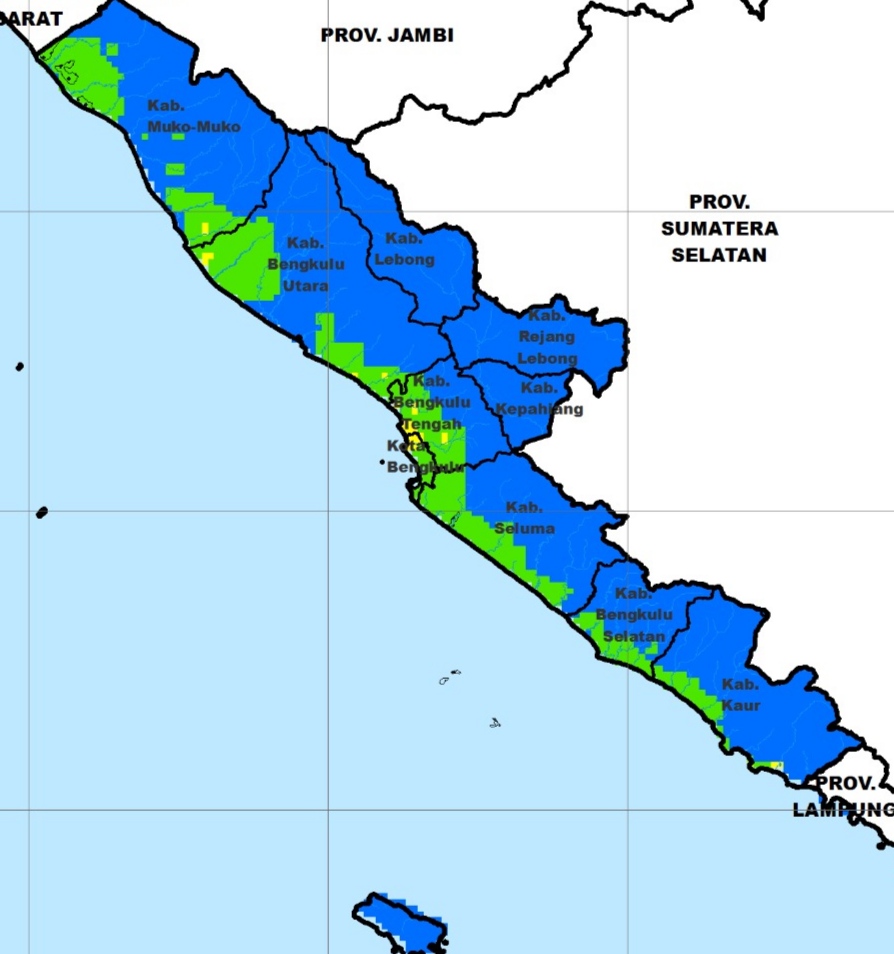 Cuaca Wilayah Bengkulu dan Sekitarnya, hari ini 10 Mei, Mukomuko Berpeluang Hujan