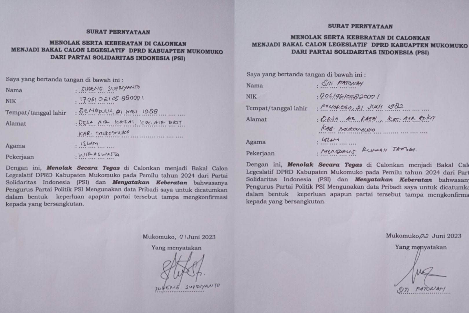 Bantah Main Comot Bakal Caleg, Ini Penjelasannya DPW PSI Bengkulu