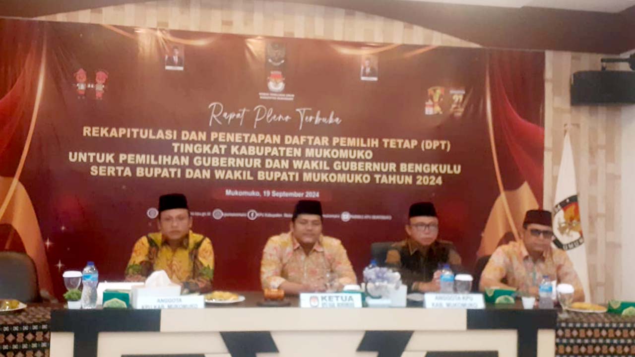 KPU Mukomuko Tetapkan DPT Pilkada Serentak 2024, Pemilih Terbanyak di Kecamatan Penarik