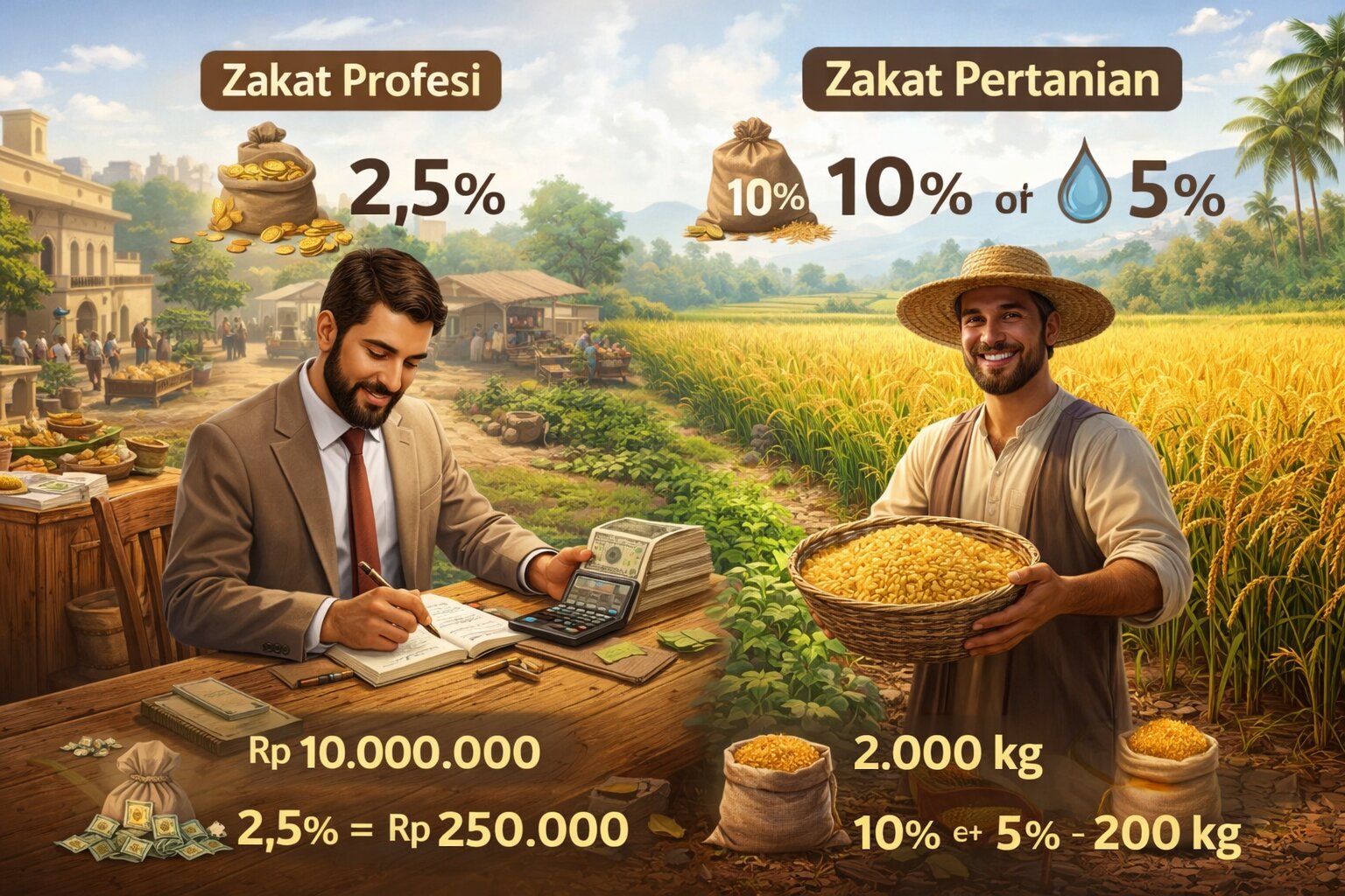 Persentase Zakat Profesi dan Pertanian Menurut Islam, Lengkap dengan Cara Hitungnya
