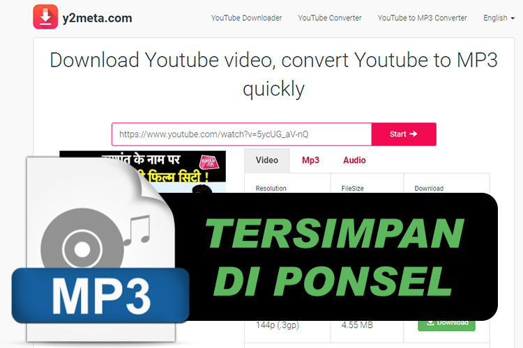 Ini Dia Situs Web Download Lagu dari YouTube Gratis, Langsung Tersimpan ke Ponsel format MP3