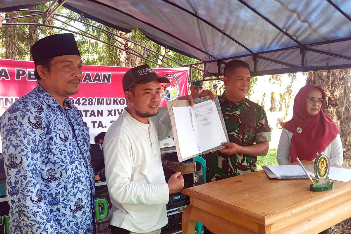 Jalan Produksi Pertanian Program Sinergitas Pemkab Bersama Kodim 0428/MM Tuntas 100 Persen