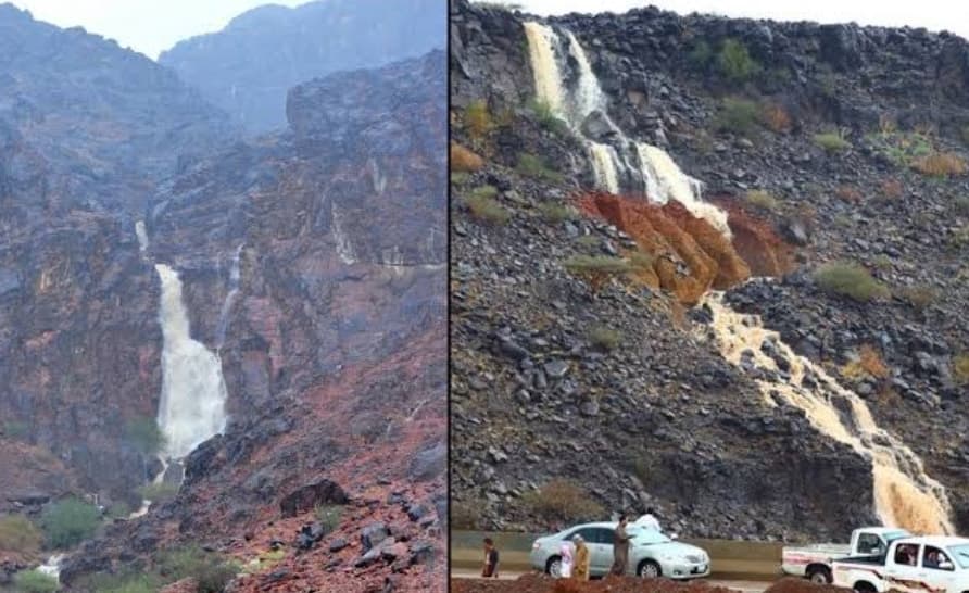 Kumunculan Air Terjun di Gunung Uhud Madinah Pertanda Kiamat