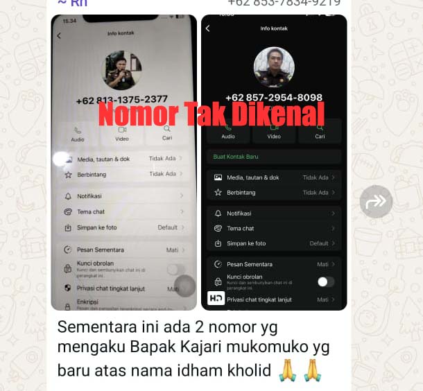 Belum Lagi Datang, Nama Kajari Mukomuko Yang Baru Sudah Dicatut Oleh OTD  Untuk Meminta-Minta