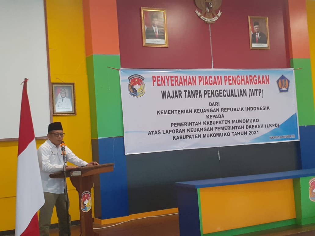 Kanwil DJPb Bengkulu Minta Pemkab Mukomuko Pertahankan Predikat WTP 