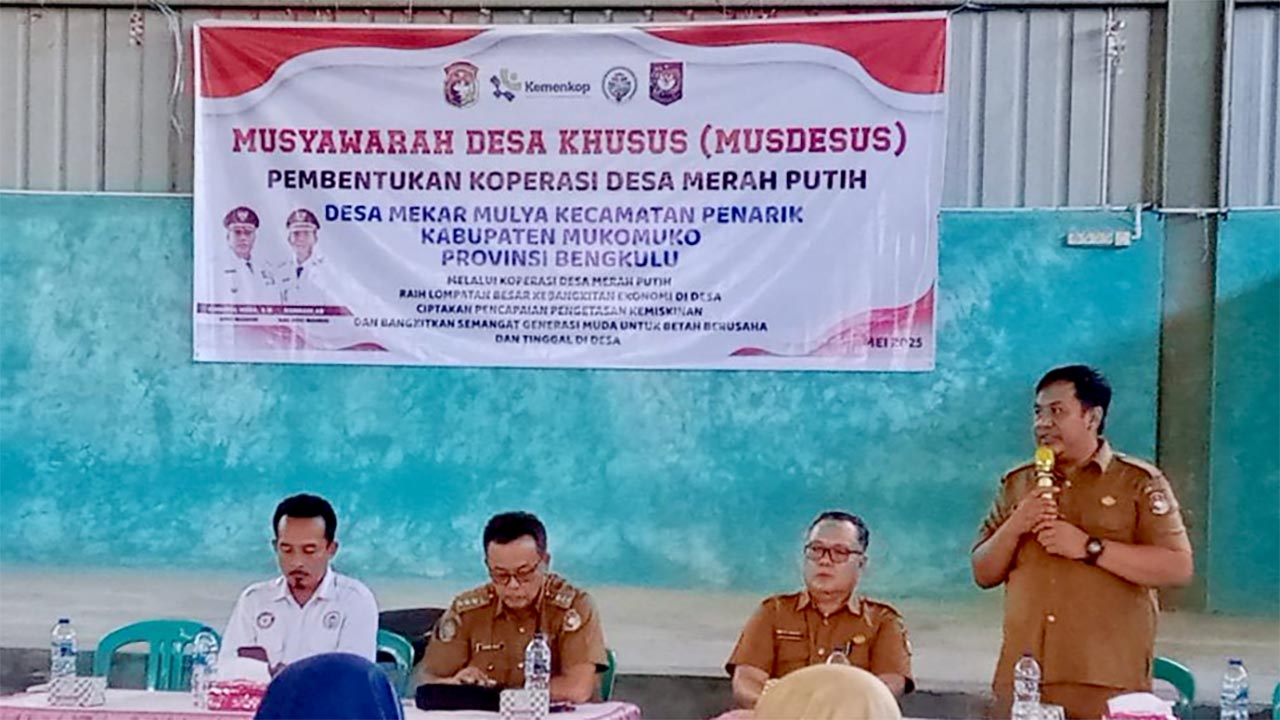 20 Desa di Mukomuko Sudah Bentuk Koperasi Merah Putih, Serap 15 Orang Tenaga Kerja