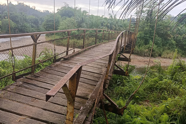 Dibangun Oleh Ichwan Yunus, Jembatan Akses Menuju Persawahan Warga Talang Buai Rusak Parah Dimakan Usia