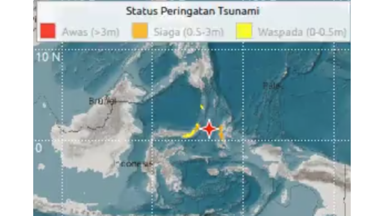 Gempa Bumi 7,6 Magnitudo Berpotensi Tsunami Sulawesi Utara