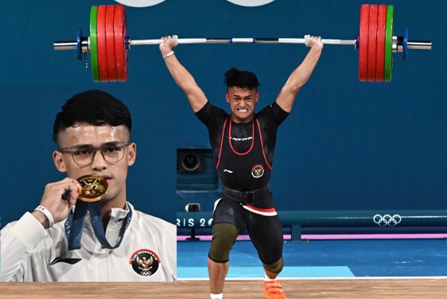 Olimpiade 2024, Lifter Indonesia Rizki Juniansyah Taklukkan Lifter Dunia, Raih Emas Angkat Besi 73 Kg Putra