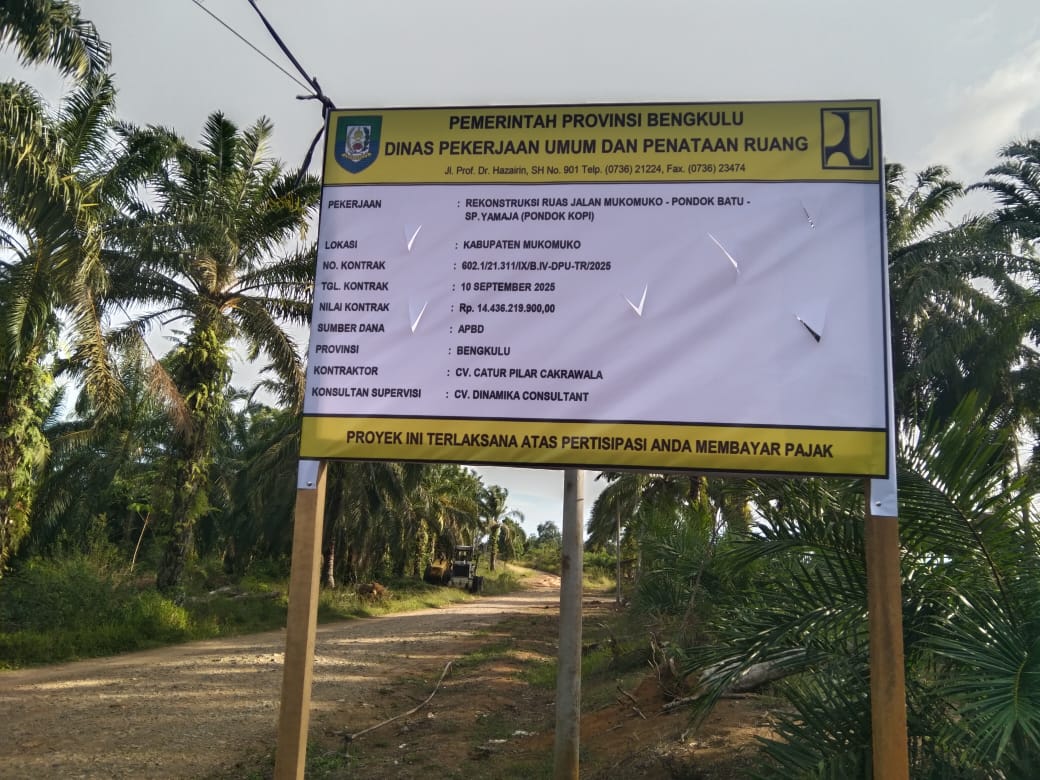 Rekanan Pastikan Pekerjaan Kontruksi Jalan Pondok Batu - Yamaja Mukomuko Sesuai Standarisasi Teknis