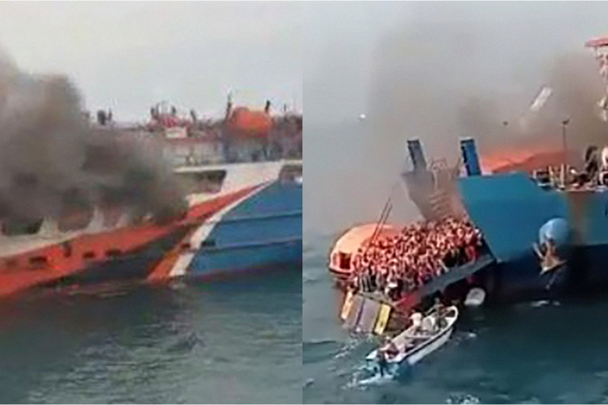 Kapal Ferry Tebakar Antara Merak - Bakauhuni Dekat Pulau Tempurung, Begini Nasib Penumpang Po Raflesia