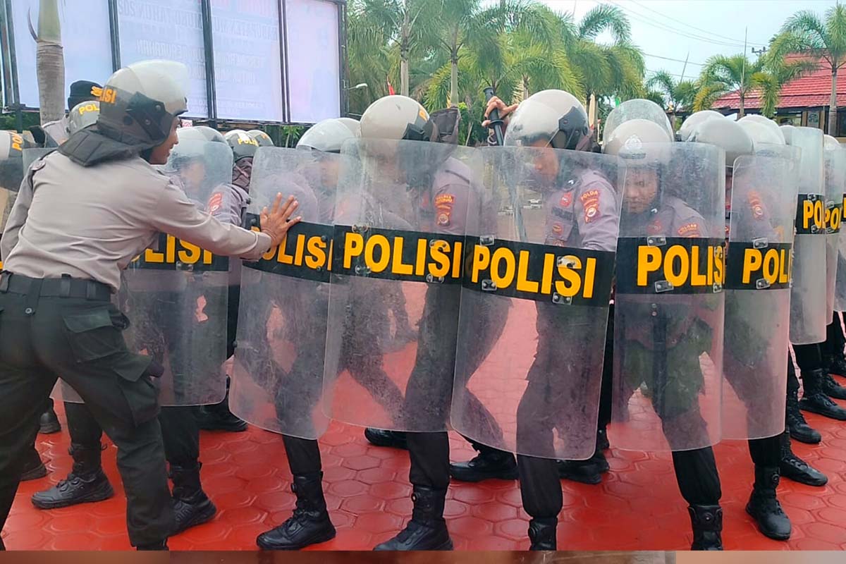 Hadapi Unjuk Rasa, Sat Samapta Polres Mukomuko Lakukan Latihan Dalmas