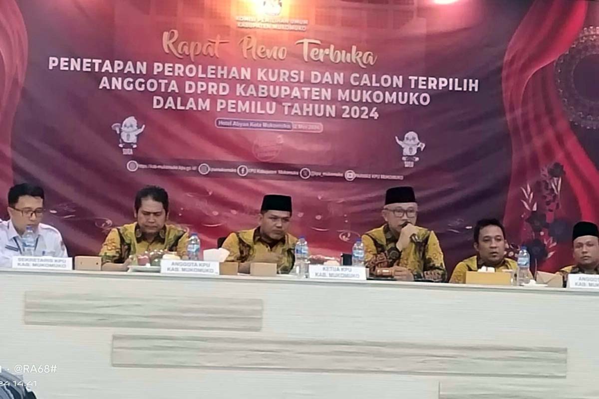 KPU Resmi Tetapkan 25 Anggota DPRD Mukomuko Periode 2024-2029 Yang Akan Dilantik, Ini Daftarnya