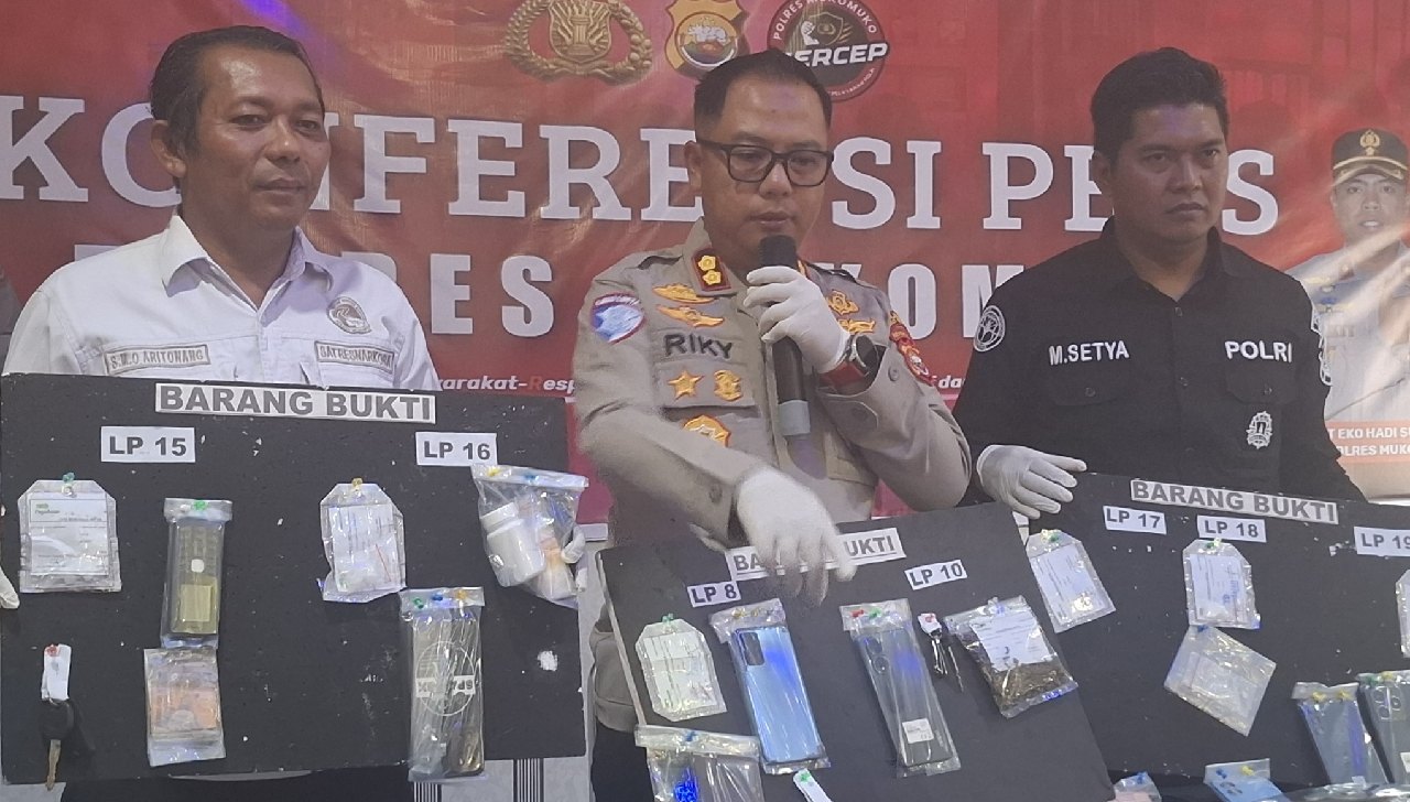 Kinerja 100 Hari Kapolres Mukomuko, Bongkar Pelaku Tindak Pidana Narkotika di 9 TKP