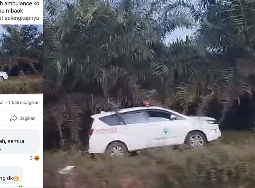 Ternyata Poto Ambulance Yang Viral Parkir di Kebun Pulang Dari Isi BBM, Begini Ceritanya