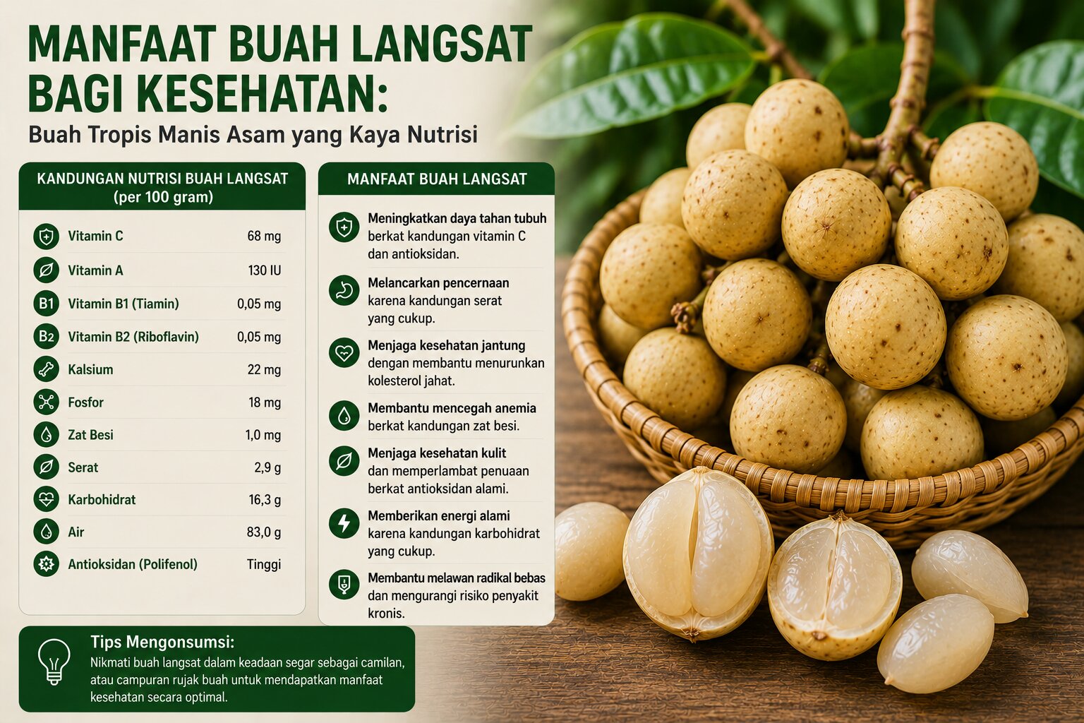 Manfaat Buah Langsat bagi Kesehatan: Buah Tropis Manis Asam yang Kaya Nutrisi