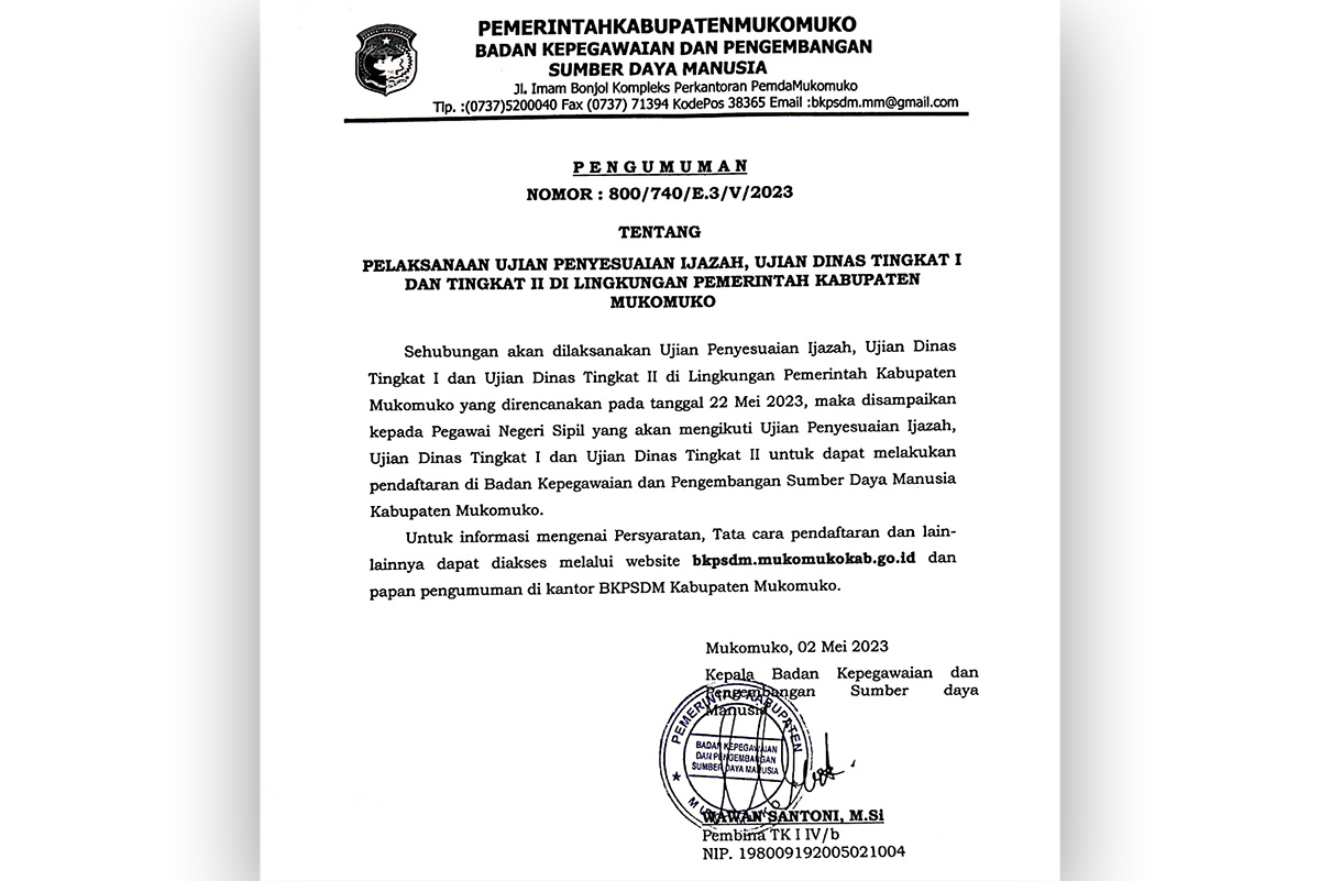 Simak! Ini Informasi Penting BKPSDM untuk PNS Daerah