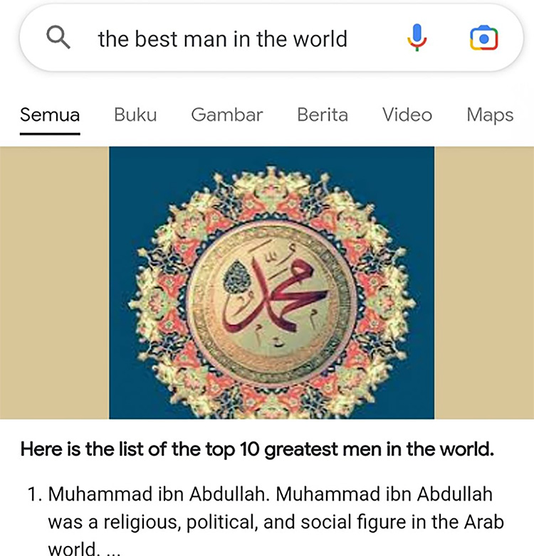 Google saja tahu, Nabi Muhammad SAW Masuk Daftar Manusia Terbaik di Dunia, Berikut Alasannya 