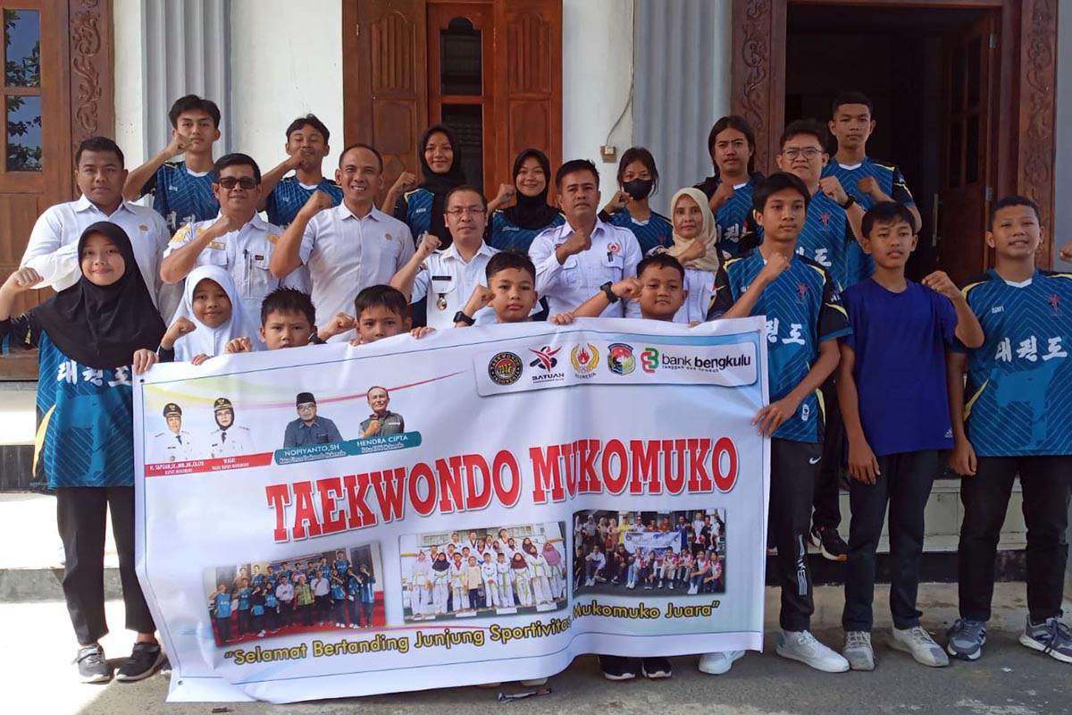 Bupati Sapuan Restui Keberangkatan 18 Atlet Taekwondo Mukomuko, Ikuti Kejurnas Piala Menpora 2024