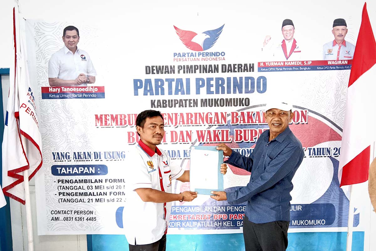 Bupati Sapuan Resmi Mendaftar ke 9 Parpol, Menuju Pilkada Mukomuko 2024