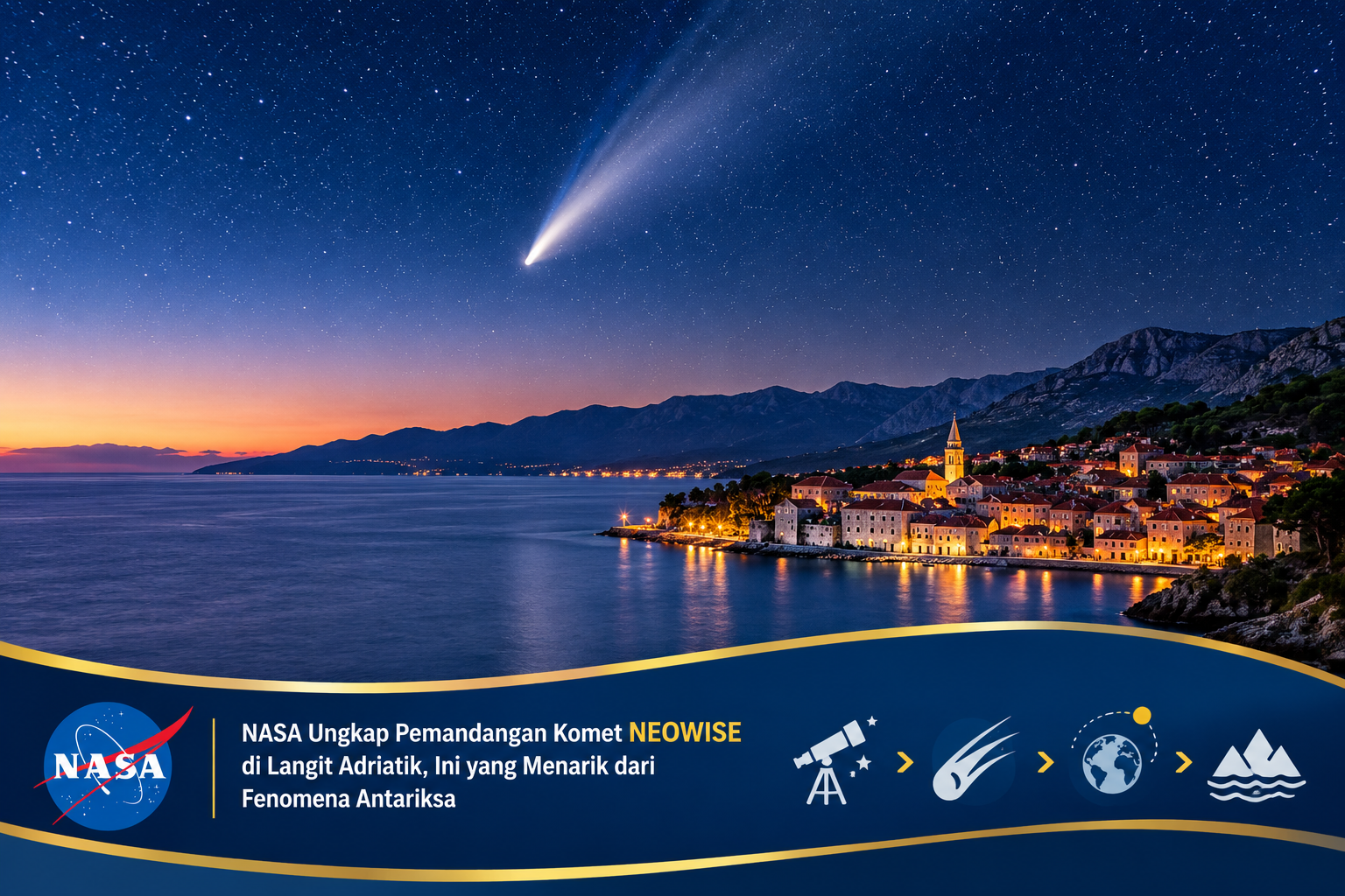 NASA Ungkap Pemandangan Komet NEOWISE di Langit Adriatik, Ini yang Menarik dari Fenomena Antariksa
