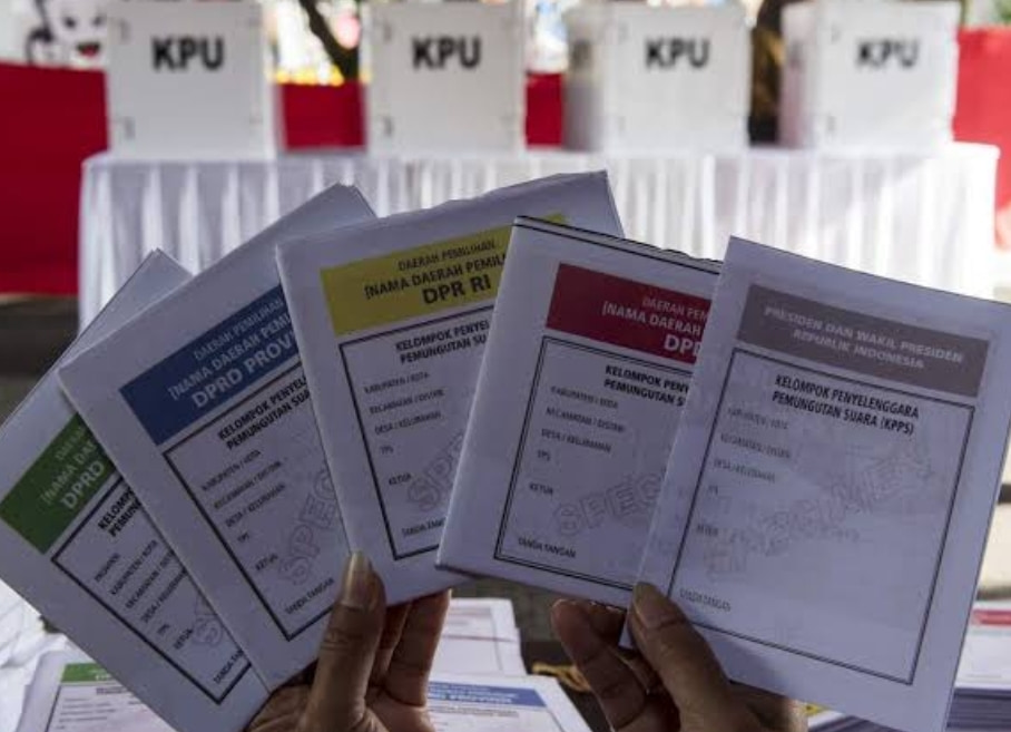 Pemilih akan Coblos 5 Lembar Surat Suara, Miliki Warna Berbeda dan Ini Penjelasannya