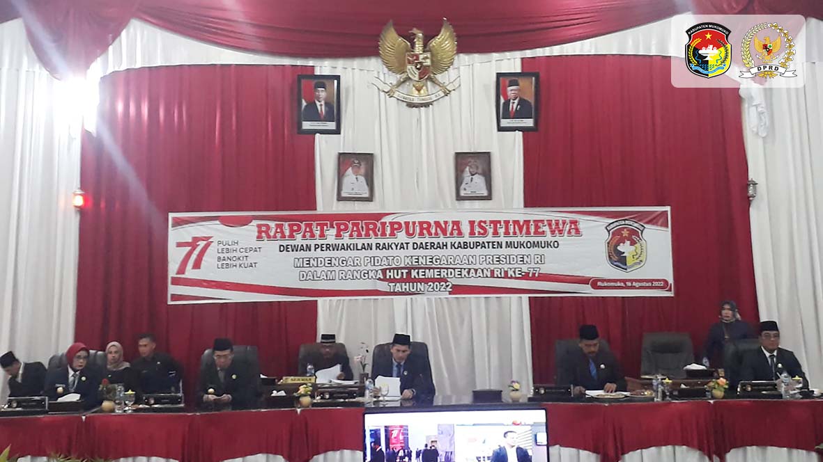 Sidang Paripurna HUT ke 77 Kemerdekaan RI di Mukomuko Sukses