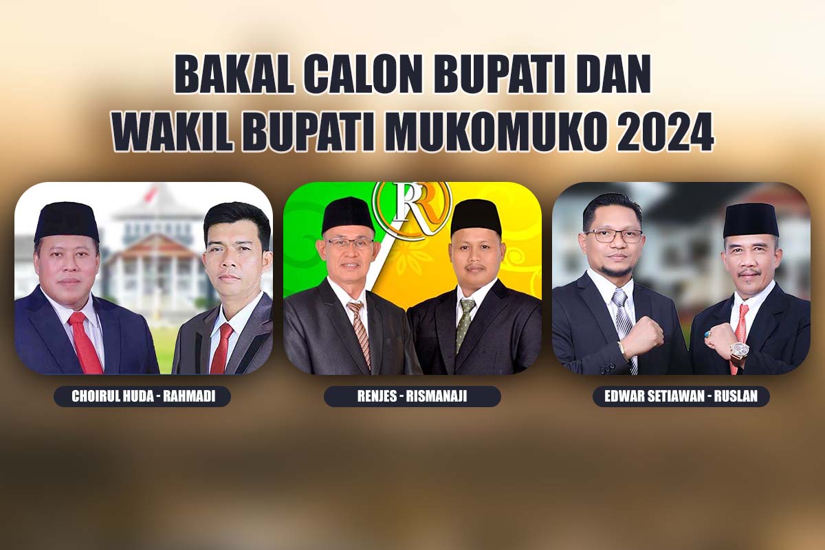 Tiga Bakal Calon Bupati dan Wakil Bupati Mukomuko Sudah Tetapkan Hari Daftar ke KPU, Berikut Jadwalnya! 