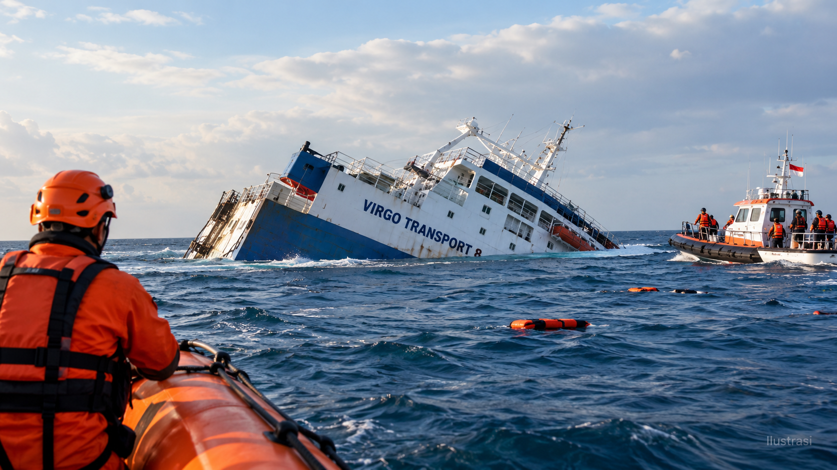 Kapal Virgo Transport 8 Tenggelam di Laut Jawa, 140 Orang Masih Dalam Pencarian