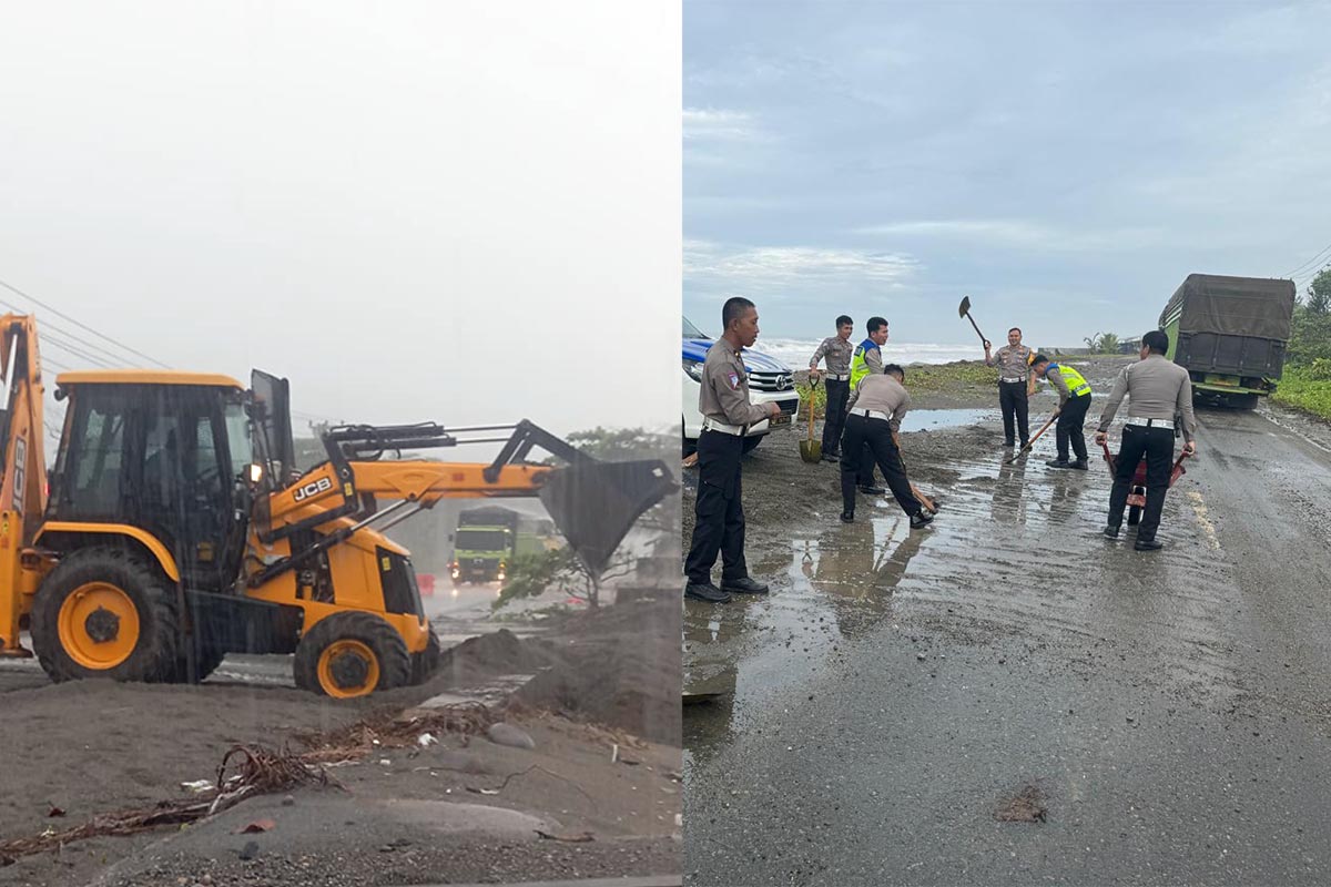 Kejadian, Lurah Gunakan Bulldozer, Polisi Bersenjata Sekop