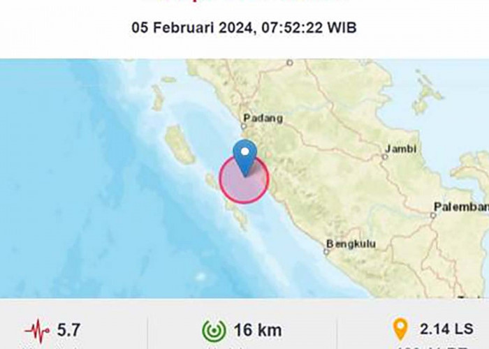 BREAKING NEWS : Gempa Bumi 5,7 SR Guncang Sumbar Hingga Dirasakan Wilayah Mukomuko Bengkulu