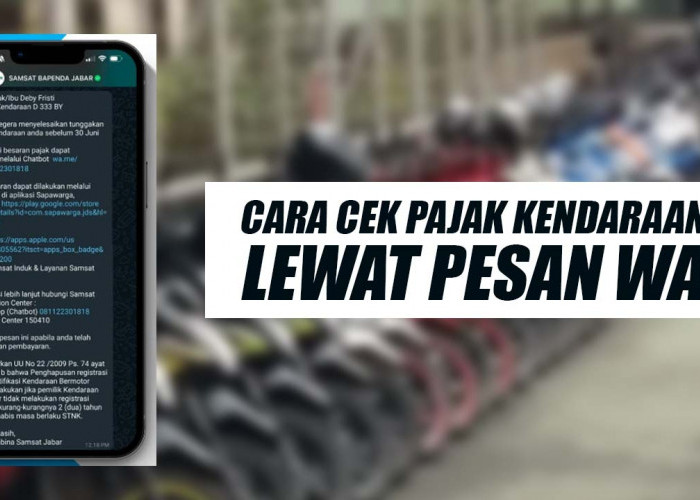 Cara Cek Pajak Kendaraan Lewat Pesan WA, Tapi Hanya di Daerah Ini