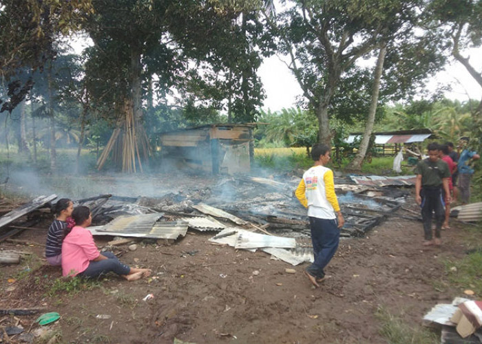 Diduga Korsleting Listrik, Rumah Warga Lubuk Pinang Ludes Terbakar