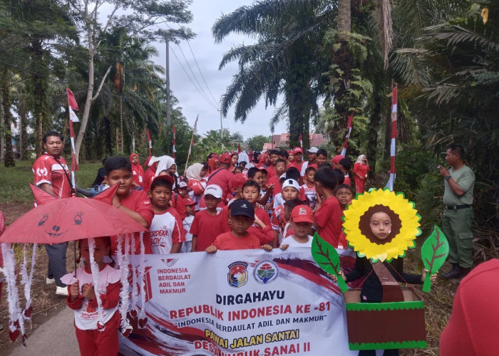 Semarak HUT RI Ke-81, Acara Jalan Santai di Desa Lubuk Sanai Dua Sukses 