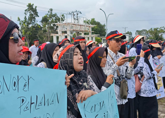 Mengabdi Penuh Waktu Tapi Dihargai Paruh Waktu, Ratusan Honorer Gelar Aksi