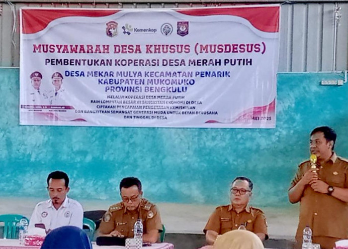 20 Desa di Mukomuko Sudah Bentuk Koperasi Merah Putih, Serap 15 Orang Tenaga Kerja