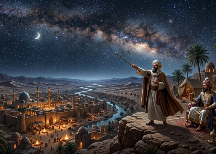 Cerdik Sekali! Kisah Abu Nawas Menjawab Tantangan Raja Menghitung Bintang di Langit