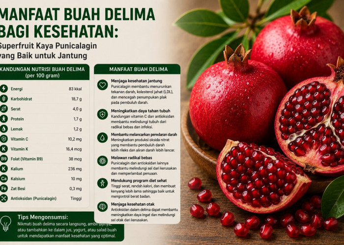 Manfaat Buah Delima bagi Kesehatan: Superfruit Kaya Punicalagin yang Baik untuk Jantung
