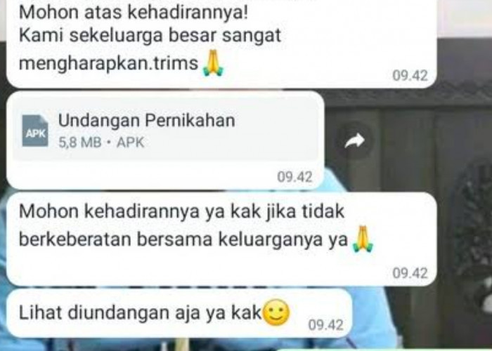 Seorang Wanita di Malang Kehilangan Rp 1,4 Miliar Setelah Buka Undangan Pernikahan di WhatsApp 